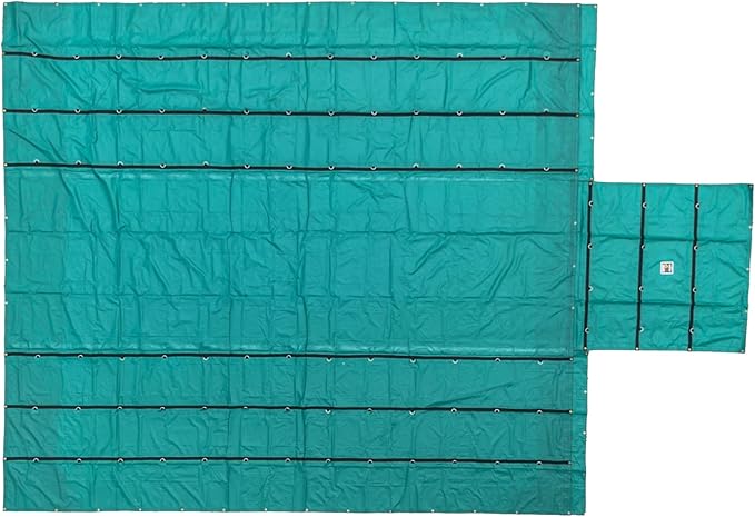Mytee Products 2 Pack 24' x 27' Flatbed Trailer Lumber Tarp with 8 FT Drop - Heavy Duty Green 18 Oz Vinyl Waterproof Tarp for Truck/Trailers to Protect Cargo from Wind, Rain, Snow, and Sun