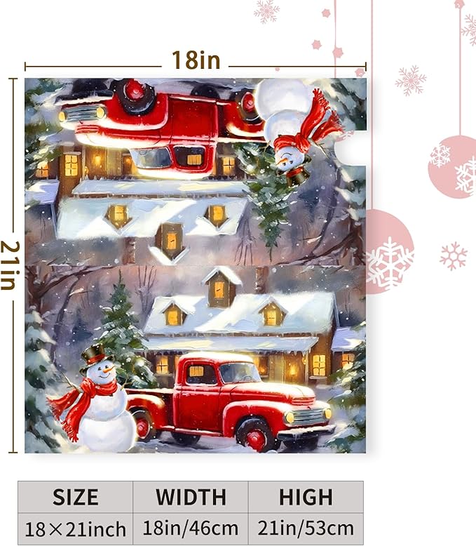 Winter Snowman Mailbox Covers Magnetic Standard Size Merry Christmas Truck Mailbox Cover Holiday Christmas Tree Snowflake Mailbox Wraps Post Cover Decor Waterproof 21 X18 Inch