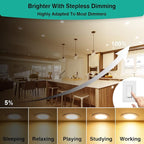 HiBay 12 Pack Canless LED Recessed Ceiling Lights 4 Inch, 1200LM 12W=150W, 3000K Warm White Wafer Downlights, Dimmable Ultra-Thin Recessed Can Lighting Fixtures - ETL and Energy Star Certified