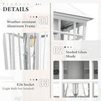 Darkaway Large Outdoor Wall Lights for House, 18inch Exterior Lighting Fixtures 2pcs Wall Mount Outdoor Porch Lights White Outdoor Sconce Lights with Seeded Glass for Hallway Garage