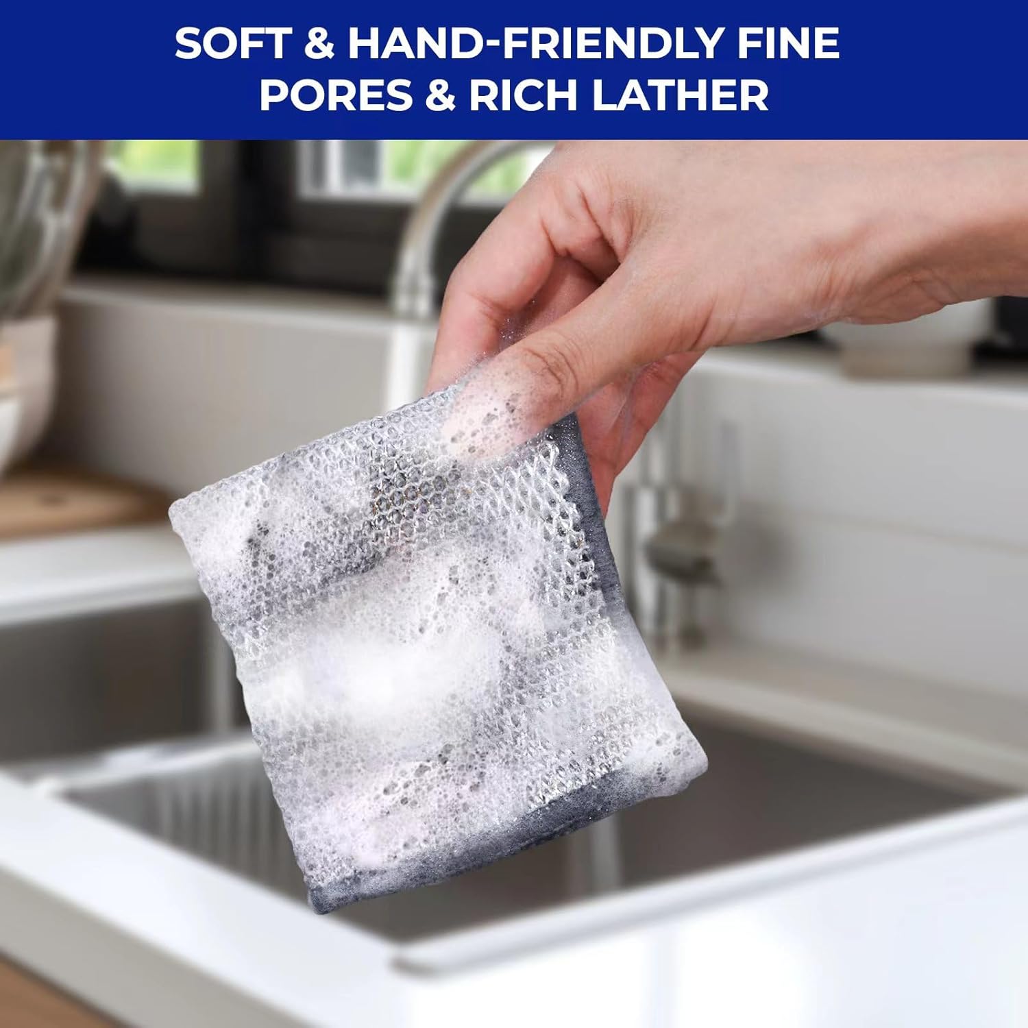 12PCS Non-Scratch Multipurpose Steel Wire Dishcloths - Reusable Quick-Dry Odor-Free Scrub Cloths for Dishes, Kitchen Cleaning Cloths for Cookware, Sinks, Stove Tops(9.84X9.84)