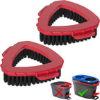 Triangle Scrub Brush Head — Aftermarket Replacement for 2‑Tank Snap‑On Spin Mop Systems, Full Bristles & Angled Scrub Panel for Corners & Edges — 2‑Pack