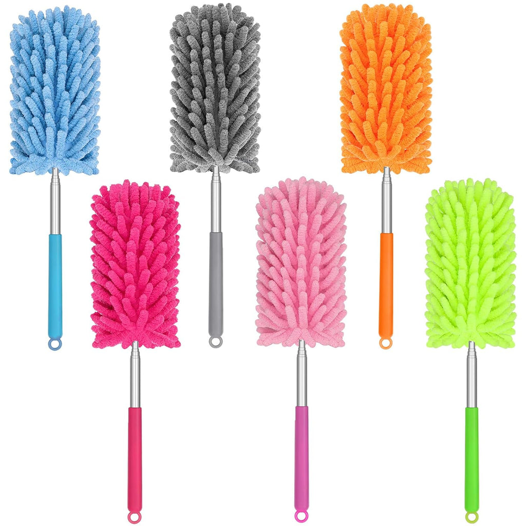 Mini Duster for Cleaning, 360° Bendable Hand Dusters with Extension Pole, Washable Small Duster for Car Interior, Office, Furniture