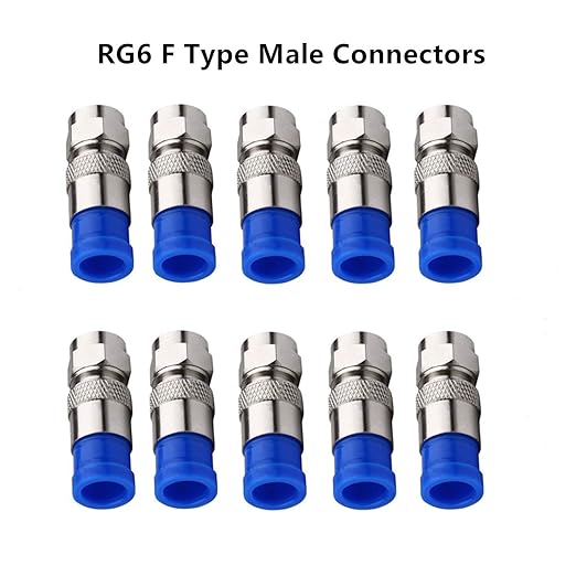 Coaxial Compression Tool Coax Cable Crimper Kit Adjustable rg6 rg59 rg11 75-5 75-7 Coaxial Cable Stripper with 10pcs RG6 F Compression Connectors - Blue