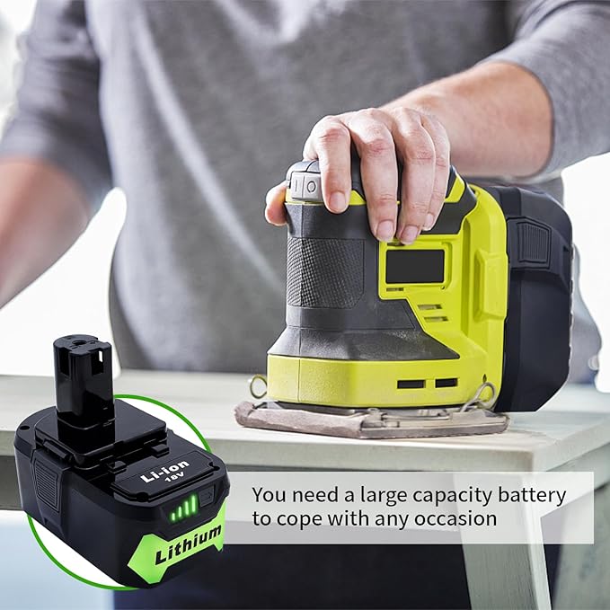 2 Packs 6.0Ah High Capacity Replacement for Ryobi 18v Battery P108 P104 P105 P102 P103 P122 P109 Li-ION Compatible with Ryobi 18V ONE+ System Cordless Power Tools and Charger