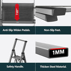 WOA WOA 6 Step Ladder for 12 Feet High Ceiling, Lightweight Foldable Ladder with Non-Slip Wide Pedals, Stepladder with Safe Handrail, Space Saving for Home, Kitchen, Indoor & Outdoor 300lbs - Black