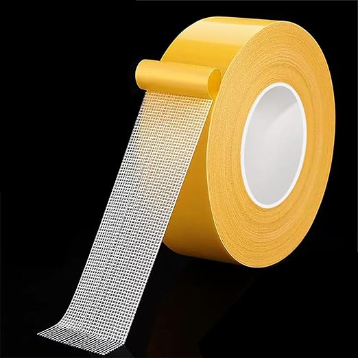 CHENYA Double Sided Tape Heavy Duty,1" X 164 Ft,High Tack Strong Wall Adhesive with Fiberglass Mesh,Super Sticky Resistente Clear Mounting Tape for Crafts,Carpet,Picture