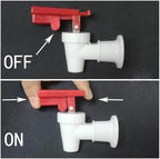 Water Cooler Faucet 2PCS White Plastic Water Cooler Spigots Reusable Spigot Spout Leak Proof Water Beverage Lever Pour Valve Water Crock Water Tap Blue and Red (Red Safety Lock)