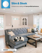 Sunco 24 Pack 4 Inch LED Recessed Lights, Slim Canless Ceiling Lighting, 650 LM, 10W (60W Equivalent), 4000K Cool White, Dimmable, Wafer Thin, Ultra Thin with Junction Box ETL.