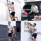 RIKADE Telescoping Ladder 10.5FT & Attic Ladder, Heavy Duty Aluminum with Non-Slip Feet, 330lb Capacity for RV, Attic, Roof & Multi-Surface Use