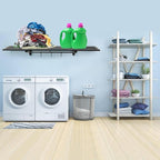 2-Pack 1.6X4 FT Garage Shelving Wall Mounted Holds Up to 800 Lbs Heavy Duty Wall Shelf, Black Metal Floating Adjustable Wall System Shelves for Garage Storage, Shed