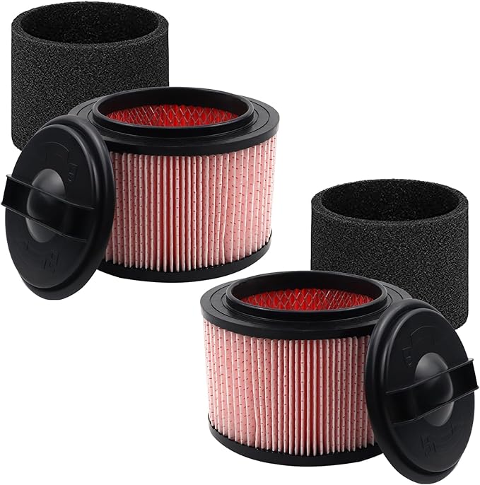 2 Pack Vacmaster Filter Replacement Compatible with Vacmaster VF408, VF410P, Wet/Dry Vac Beast VFB511B 0201 and Cleva Industrial VF408B, for Jobsite and Floor Vacs, for Vacmaster Attachments
