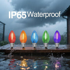 12Pack C7 Replacement Bulbs, Multicolor LED Christmas Light Bulbs for Outdoor String Lights, Patio Wedding Party Decor with E12 Candelabra Base