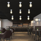 E26/E27 Screw Head Light Socket 100-240V Vintage Ceiling Light Wall Lamp Bulb Holder Socket for Hallway,Kitchen,Basement,Garage,Bar,Restaurant (Sliver)