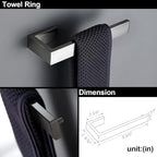 BAGNOLUX Brushed Nickel Bathroom Hardware Set 4 Pieces, Bath Towel Holder Set SUS304 Stainless Steel, Towel Racks Set for Wall Mount, Square Bathroom Accessories Set Towel Bar Heavy Duty