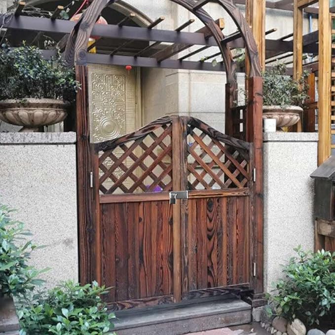 HOWDIA 180 Degree Hasp Lock Latch with Padlock, 4 Inch Stainless Steel Pad Lock Latches Locking Latch Security Door Clasp Hasp for Shed/Gate/Storage（Silver）