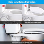 Hibbent 4 PCS Universal Toilet Seat Bolts Kit, Heavy Duty Stainless Steel Toilet Bolts with Extra Long Downlock Nuts Rubber Washers Gaskets, Easy to Install -Bathroom Toilet Repair Screw