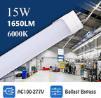 12pcs 3FT 15W T8 Tube Light White Daylight 6000k T8 LED Bulbs Household Lights Ballast Bypass G13 Base 3 Foot Milky Cover Fluorescent Tube lamp Replacement AC100-277V (15w Milky, 12 Count)