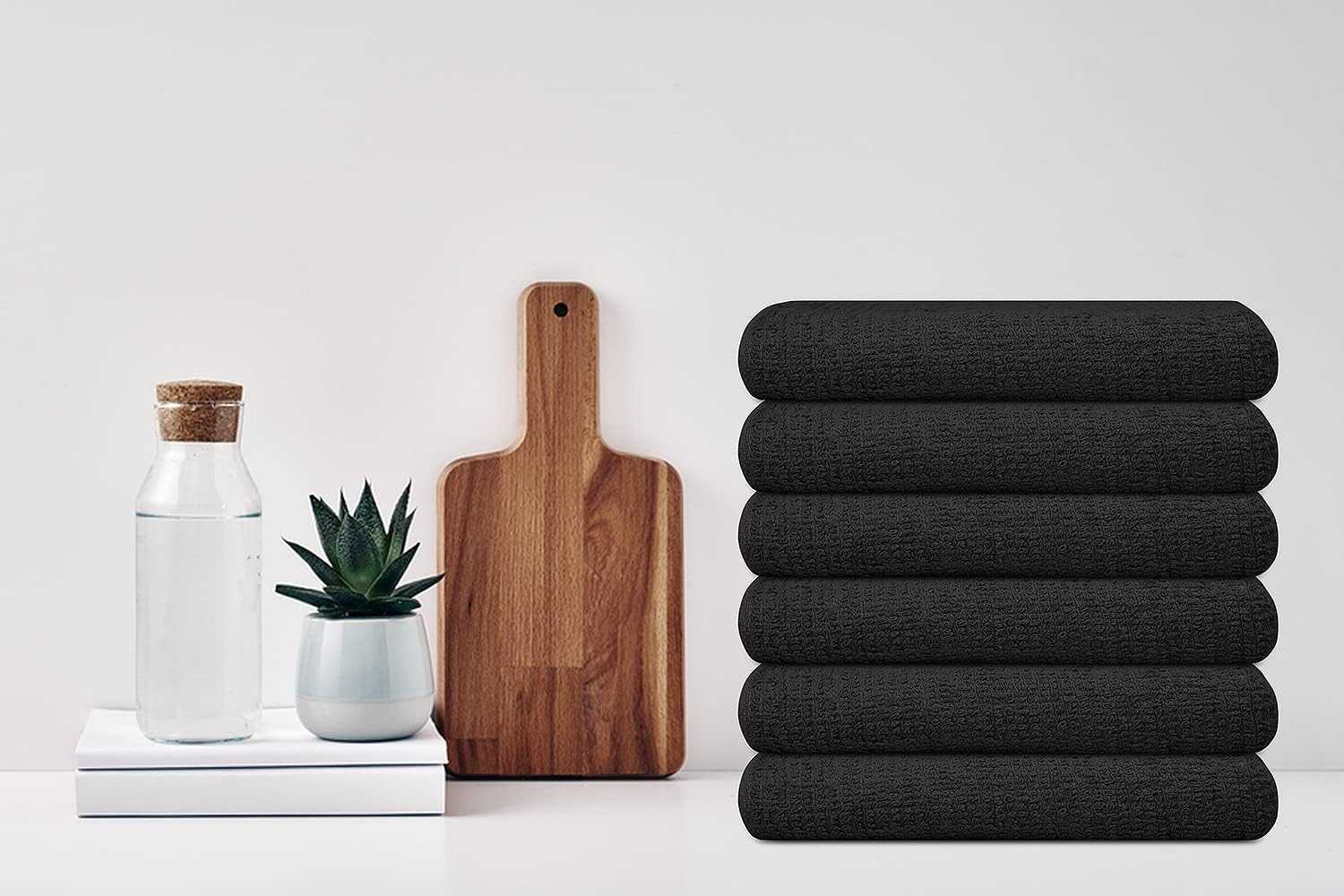 Bar Mop Grey Ribbed 16x19 Pack of 24, 100% Cotton Absorbent Kitchen Towel Dish Towels and Dishcloths Towels Sets Washcloth Restaurant Cleaning Rags Towel