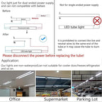 T8 5 Foot LED Tube Lights,45W 4500lm,White 6500K,G13 Bi-Pin Base,60 inches End to End,T12 Fluorescent Tubes Replacement,Ballast Bypass,Dual-Ended Power,Office,Shop,Pack of 10