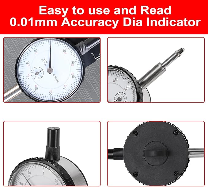 Table Saw Gauge Dia Indicator for Table Saw and Band Saw,0.01mm Accuracy Calibration Tool,Table Saw Jig Guide Fits for 3/4" T Slot U Slot,Table Saw Accessories for Woodworking,Machinery