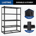 BILT HARD Garage Shelving 3000 LBS 36" W x 18" D x 72" H, Heavy Duty 5-Tier Metal Shelving Units with Adjustable Shelf, Steel Wire Utility Storage Shelves