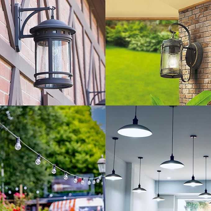 Jensense Edison LED Light Bulbs 8Watt Dimmable Light Bulbs 5000K Daylight White, E26 LED Bulb 60watt Equivalent,Vintage Bulbs 800lm CRI 90 Clear Glass 1 Packs