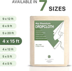 Canvas Drop Cloth by Salt Earth, Pack of 1 Reusable Paint Drop Cloth, 100% Recycled Cotton, All Purpose Painters Drop Cloth, Cotton Canvas Tarp Cover for Painter Furniture & Floor Protection (4x15FT)