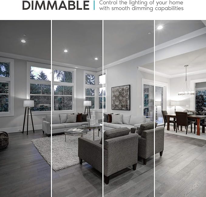 LUXRITE A19 LED Light Bulb 60W Equivalent, 5000K Bright White Dimmable, 800 Lumens, Standard LED Bulb 9W, E26 Base, Energy Star, Enclosed Fixture Rated, Perfect for Lamps and Home Lighting (12 Pack)