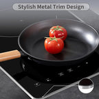 2 Burner Electric Cooktop, Electric Stove Top 12 Inch with Metal Trim, Sensor Touch Control, Fast Heat, Multiple Safety Protection, 3000W, 220V~240V Hard Wire(No Plug)