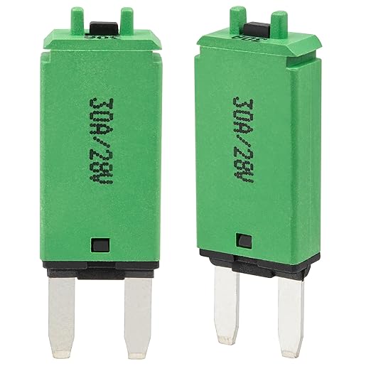 NuIth Manual Reset 30A Mini Fuse Circuit Breakers, E73 Low Profile ATM Circuit Breaker Blade Fuse DC 28V Resettable Standard Blade Fuses for Car Truck RV Marine (2PCS-30A)