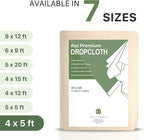 Canvas Drop Cloth by Salt Earth, Pack of 1 Reusable Paint Drop Cloth, 100% Recycled Cotton, All Purpose Painters Drop Cloth, Cotton Canvas Tarp Cover for Painter Furniture & Floor Protection (4x5 FT)