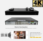 GW Security Cameras System 8CH (3840x2160) HD-TVI 4K CCTV DVR with 8 Weatherproof 8MP 100ft Night Vision UltraHD 4K 2.8-12mm Varifocal Zoom Surveillance Cameras, Email Alert with Snapshot