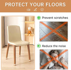 28Pcs Chair Leg Floor Protectors for Hardwood Floors Silicone Caps Felt Furniture Pads Covers Clear Chair Sliders, Protect The Floor from Scratches(Fit:1.3"-2")