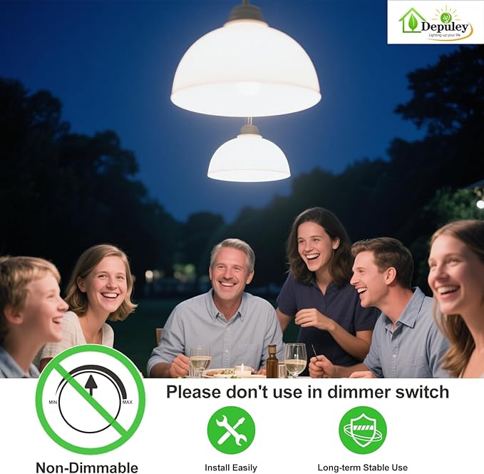 Depuley LED Light Bulbs E26: Chandelier Lights Bulb 6W Equivalent 60W - Edison Vintage Bulbs Daylight 5000K ST58 Clear Glass Bulb 800LM 80+CRI Non-Dimmable 6-Pack