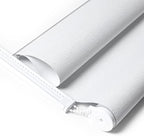 ALLBRIGHT 100% Blackout Roller Blinds Woven Shades with Striped Jacquard, Cordless Window Shades, UV Protection Fabric, Easy-Install for Indoor Home & Office, White Old, 28" W x 72" H