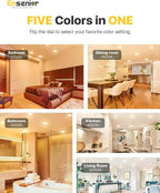 Ensenior 20 Pack 4 Inch LED Recessed Ceiling Light with Night Light, Dimmable, 2700K-5000K 5CCT, 1050LM 12W 120V, High Brightness Canless Wafer Downlight - FCC (4 Inch)