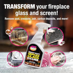 Quick 'n Brite Fireplace Glass Cleaner 24oz, Nonabrasive Cleaning Spray for Oven, Cooktops, Ceramic-Glass, Microwave Glass