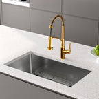 Karran Scottsdale Single-Handle Pull-Down Sprayer Kitchen Faucet in Gold