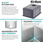 KRAUS Standart Pro 14 -inch Undermount Single Bowl 16 Gauge Stainless Steel Bar Kitchen Sink, KHU101-14