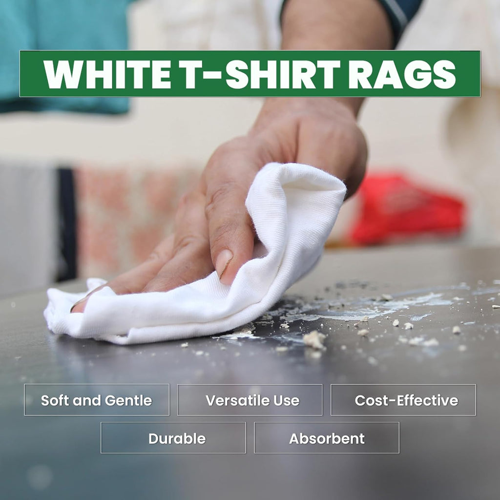 Recycled White T-Shirt Rags (600 lbs. Pallet 120x5 lbs. Bags) - Shop Reusable, Washable, & Absorbent All Purpose Rags in a Bag, for Painting, Staining, Polishing, & Dusting