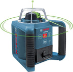 BOSCH GRL 300 HVG Self-Leveling Green-Beam Rotary Laser, Includes 2 D Batteries, Remote Control, Wall Mount, Laser Target, Laser Glasses, & Carrying Case