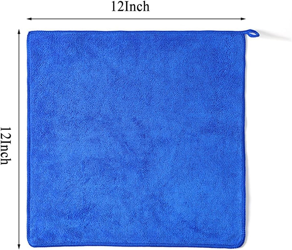Microfiber Cleaning Cloth for Kitchen Housekeeping Dish Electronics Dust Rags Thick Lint Free Car Wash DryingTowel (12"x12") Green/Blue/Orange -6 Pack