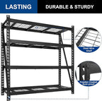 BILT HARD 72" W x 24" D Heavy Duty Garage Shelving, 72" H Storage Shelves, 5-Tier Industrial Metal Shelving Units with Adjustable Shelf, Steel Wire Utility Storage Shelves, 8000 LBS