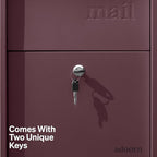 Adoorn Lockable Post Mount Mailbox |Large Malbec, Size 12 x 12 x 18.5 (HxWxD) Anti-Theft Locking Mailbox with 2 Keys, Modern Mailbox with Flag, Weatherproof Mailboxes for Outside