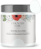 Country Chic All-in-One Chalk Paint for Furniture, Cabinets, Home Decor, Eco-Friendly, Matte Finish, Built-In Primer & Top Coat for Wood, Metal - Simplicity (White) - 4 oz (118 ml)