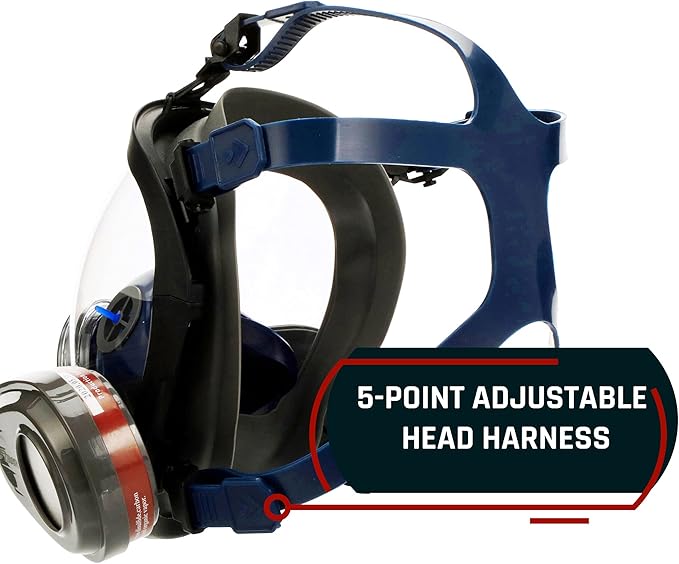 Parcil Distribution Full Face Respirator Mask with Filters – Durable Full Face Respirator Gas Mask, Bayonet Filter Compatible