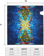 Christmas Tree Stained Glass Blue Winter Mailbox Cover - Magnetic Oversized 25.5 x 21 Holiday Xmas Decorations - Happy New Year Wrap