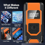 Portable Tire Inflator Air Compressor, 160PSI Rechargeable Cordless Air Pump for Car Tires with Digital LCD Display, 4X Faster Tire Inflation Electric Bike Pump Tire Pump for Car, Motorcycle, Truck