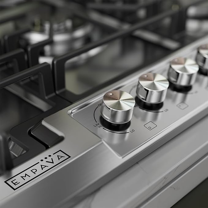 Empava 30 Inch Built-in Gas Cooktop with 5 Sealed SABAF Burners, Stainless Steel Surface LPG/NG Convertible, Flame Failure Protection, Dishwasher Safe Grates, 30in